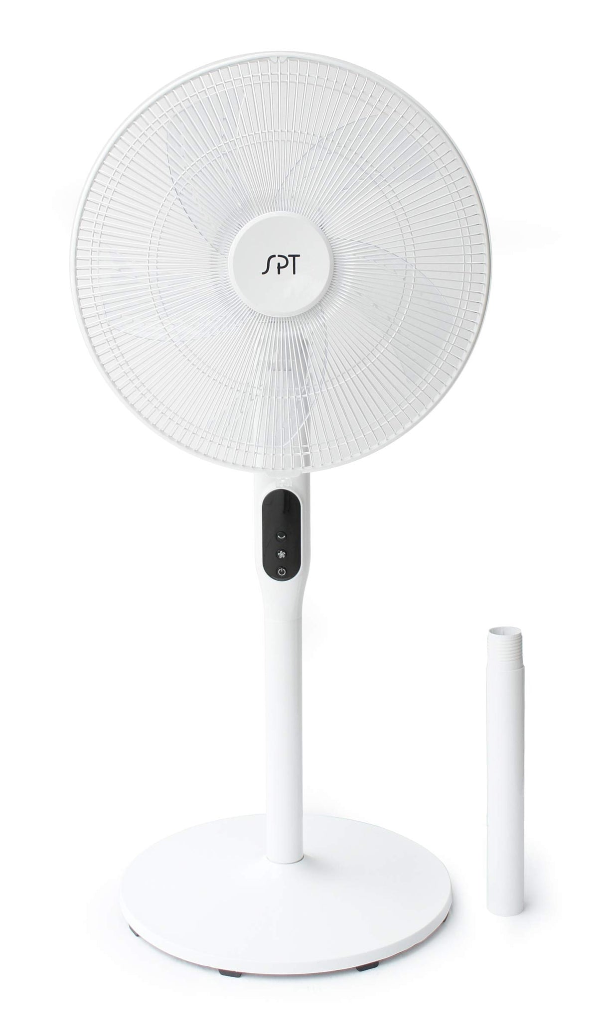 16″ DC-Motor Energy Saving Stand Fan with Remote and Timer – Piano White