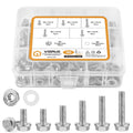 VIGURE 90PCS M8-1.25 Flange Hex Bolts Screws Serrated Flange Nuts Washers
