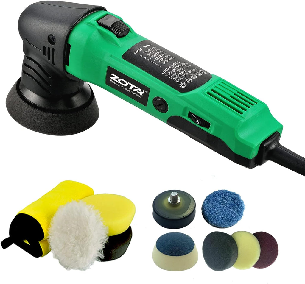 Mini Polisher, 2-inch/ 3inch Car Buffer Polisher with 8mm Random Orbital,Car Polishers and Buffers for Car