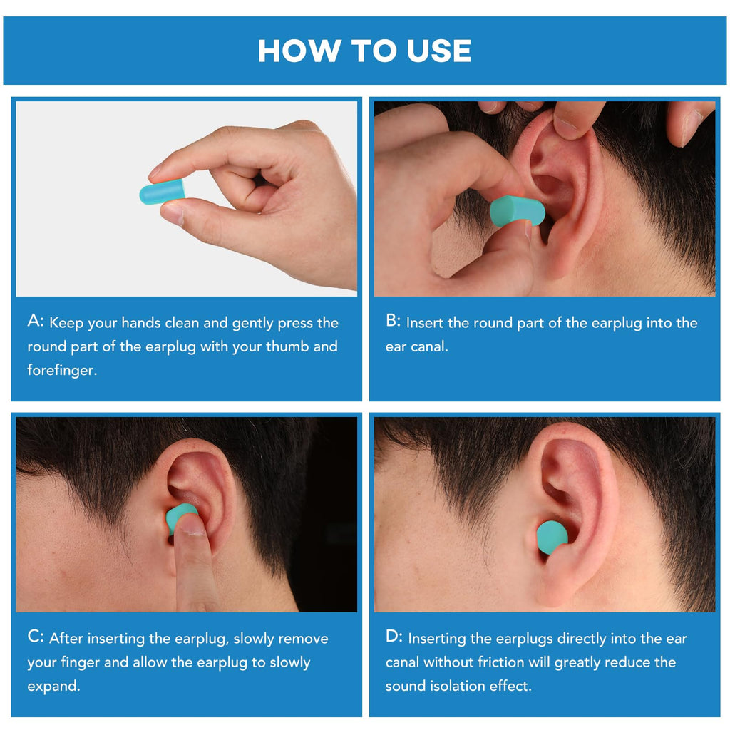 60 Pairs Foam Ear Plugs, Ear Plugs for Sleeping Noise Cancelling