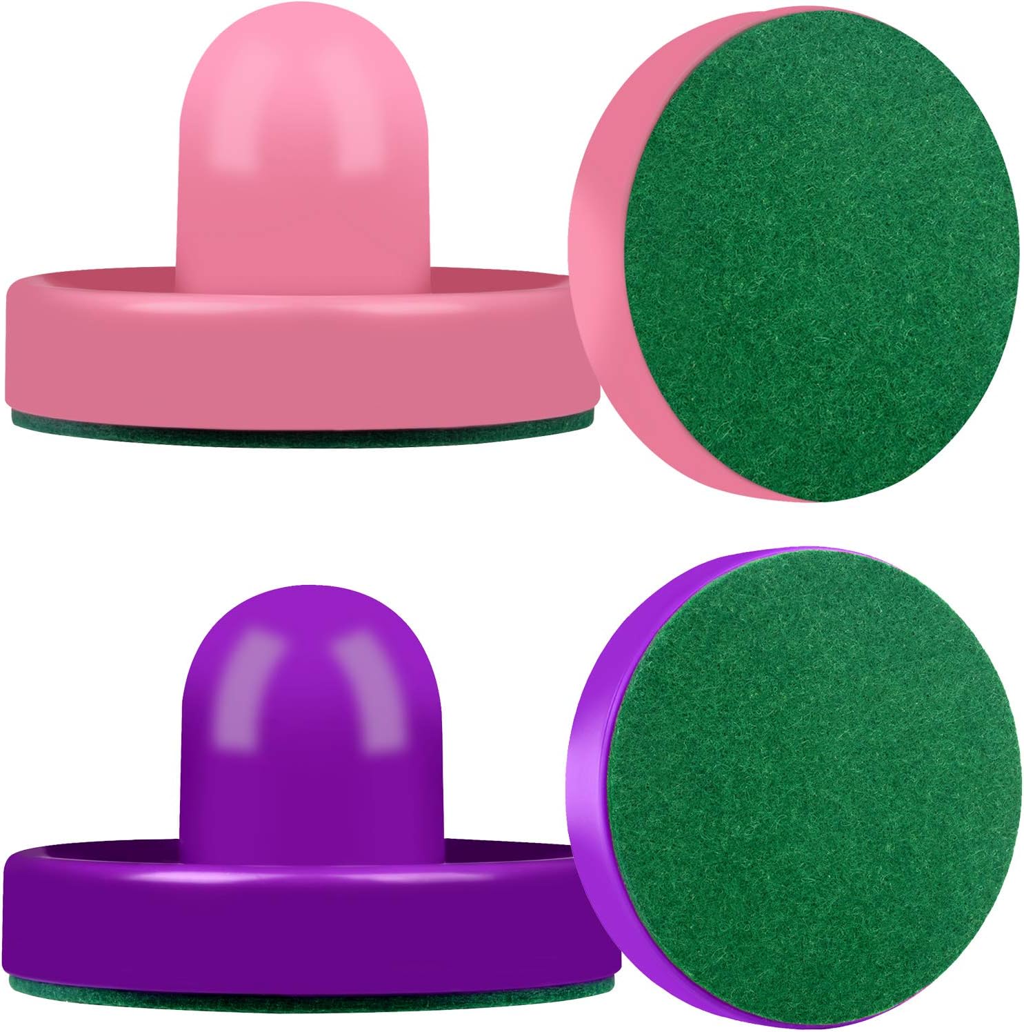Air Hockey Pushers and Red Air Hockey Pucks, Goal Handles Paddles Replacement Accessories for Game Tables (4 Striker