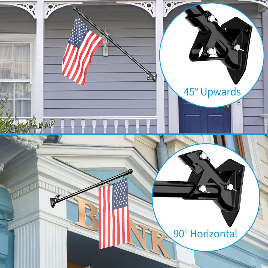 Flag Pole - Upgraded Bracket, 6 FT Stainless Steel Flag Poles for Outside House, Residential or Commerical, Tangle