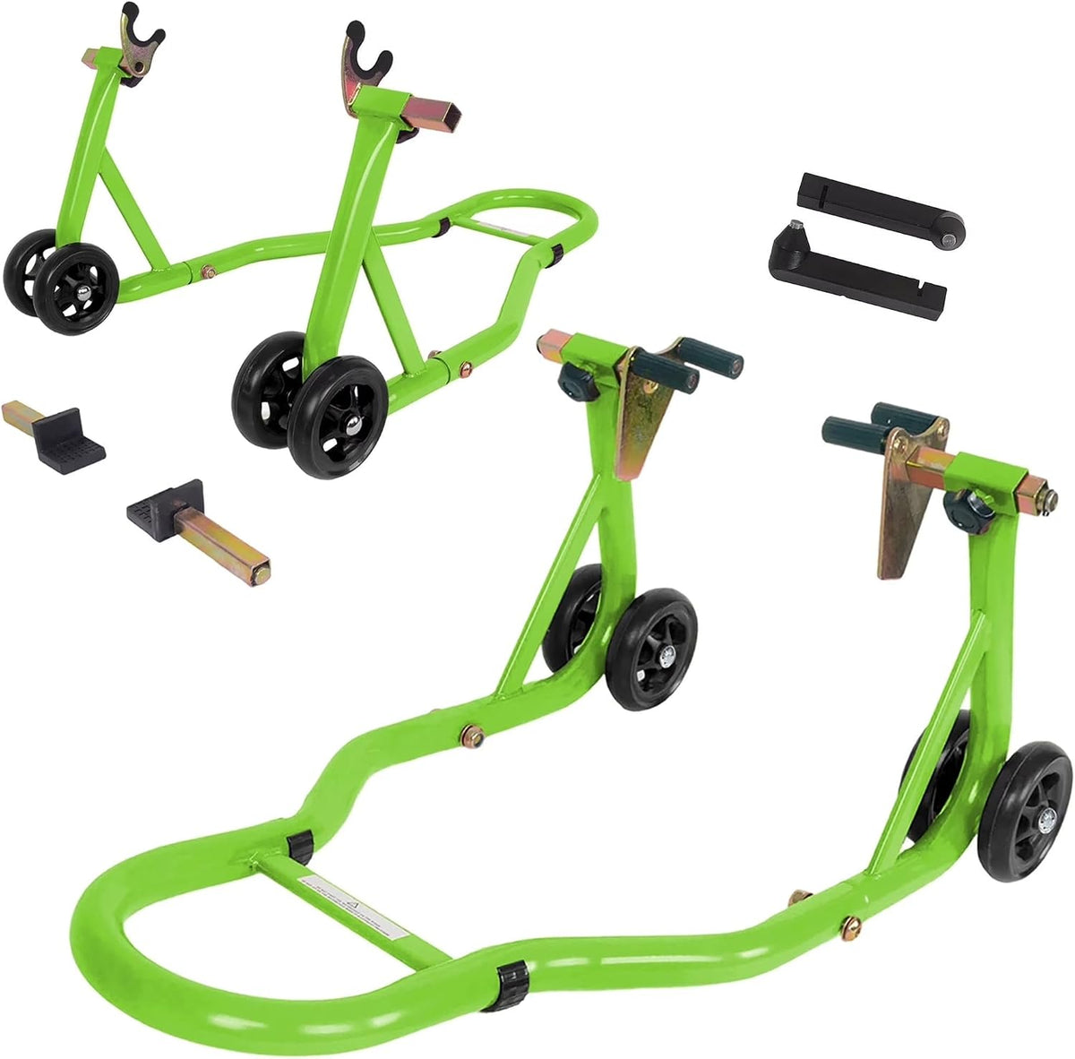 Motorcycle Stands Front and Rear, Front Rear Combo Stand Universal Wheel Lift Stand Swingarm Spool Lift Stand Paddock