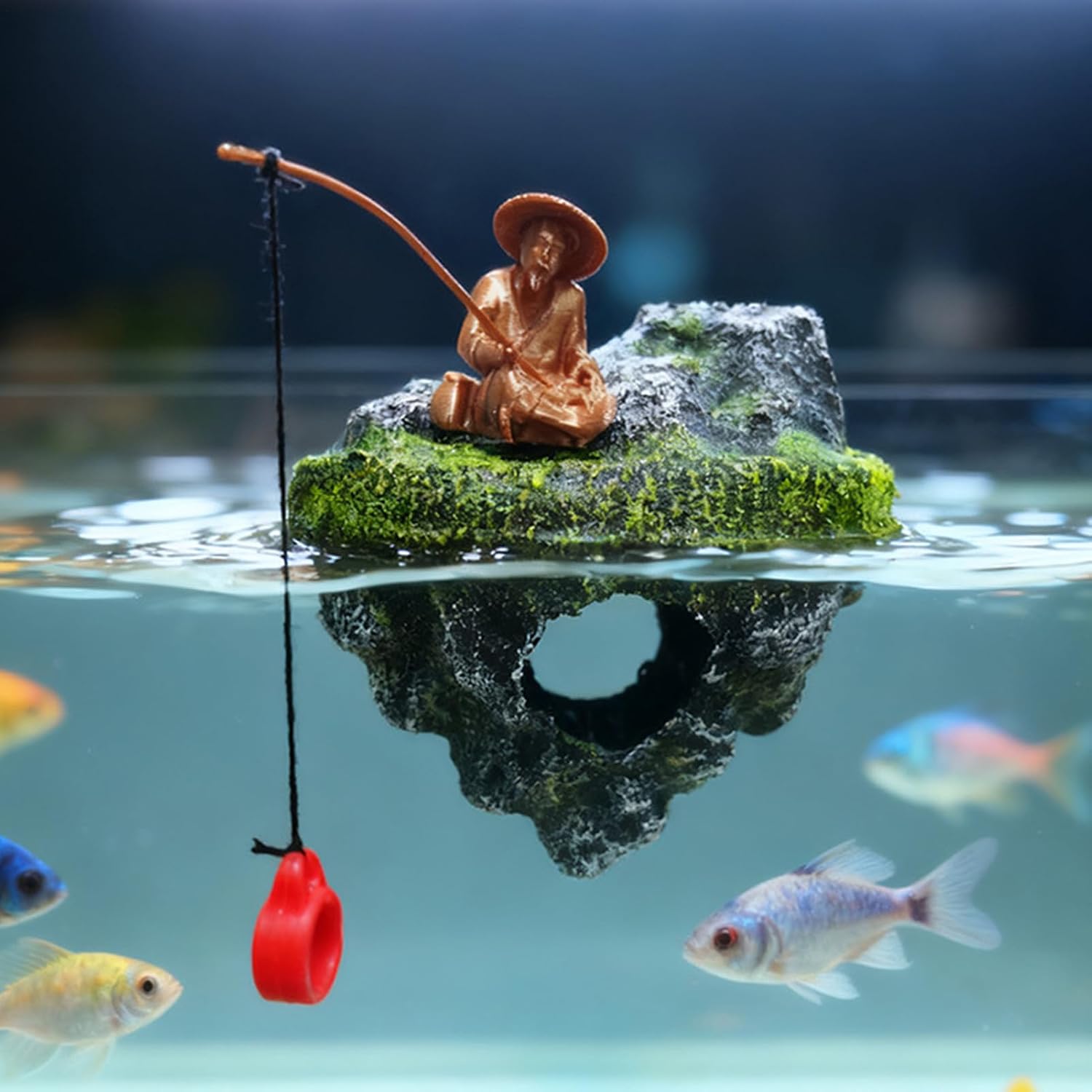 Fish Decorations for Tank, Resin Floating Island, 3.54x3.15x2.28 Inch Strong Build Gear, Realistic Tool, Stylish