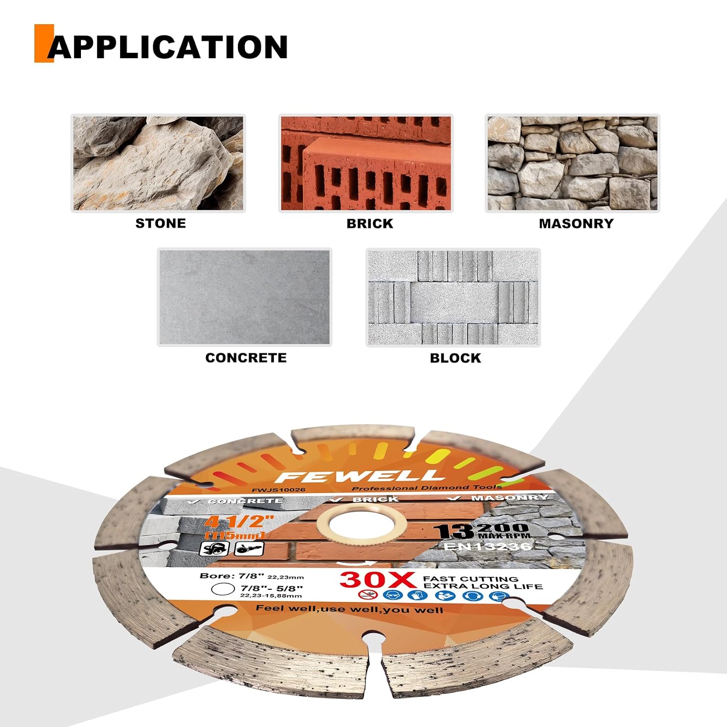 4 1/2 Inch Diamond Concrete Saw Blade,Segmented Concrete Blade for Angle Grinder Dry/Wet Cutting Masonry Brick Block