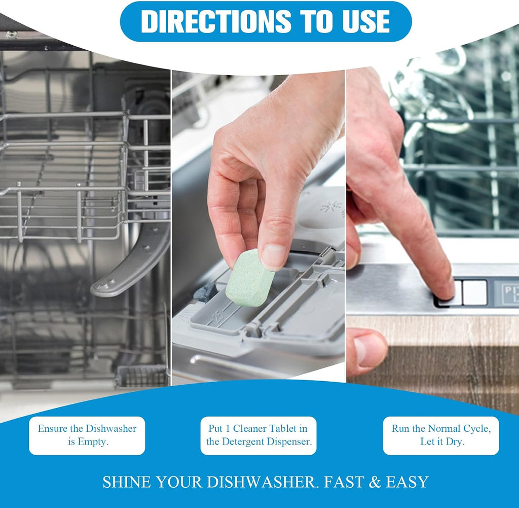 Dishwasher Cleaner and Deodorizer Tablets-6 Pack