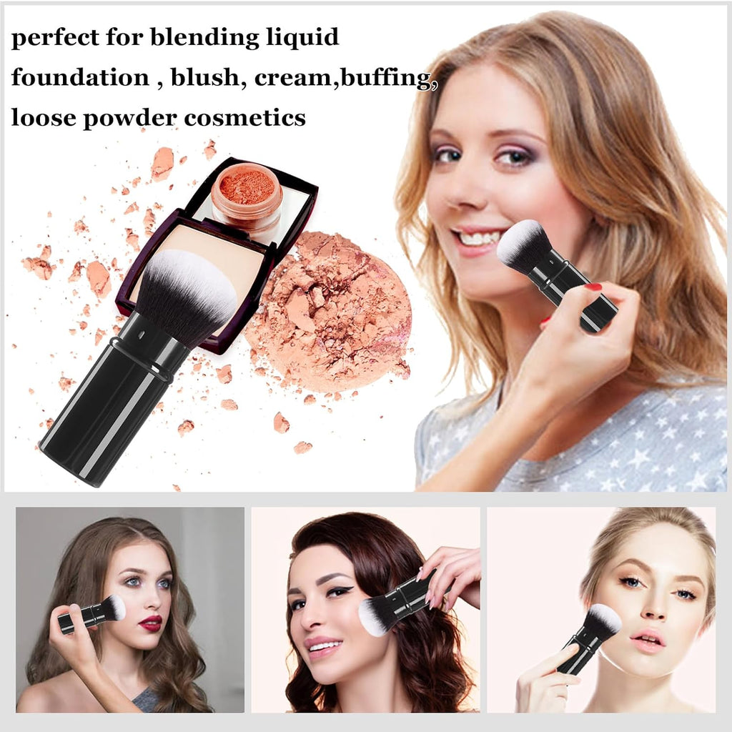 Retractable Makeup Brush, Powder Kabuki Foundation Makeup Brushes