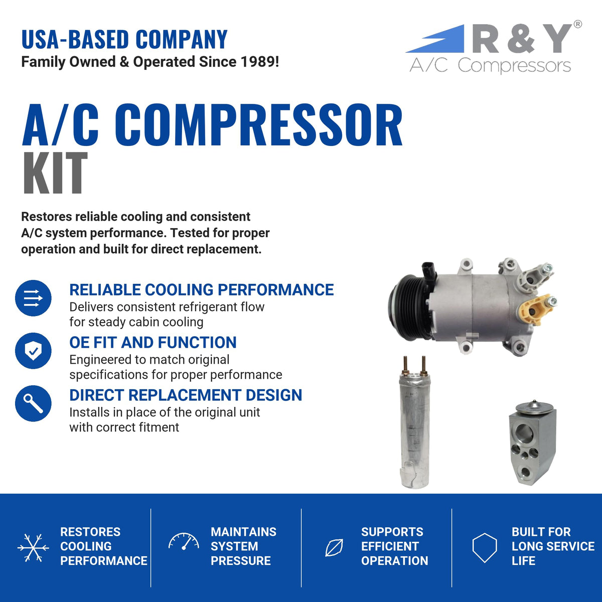 RYC Automotive Air Conditioning Compressor and Clutch Kit KT AB62-01
