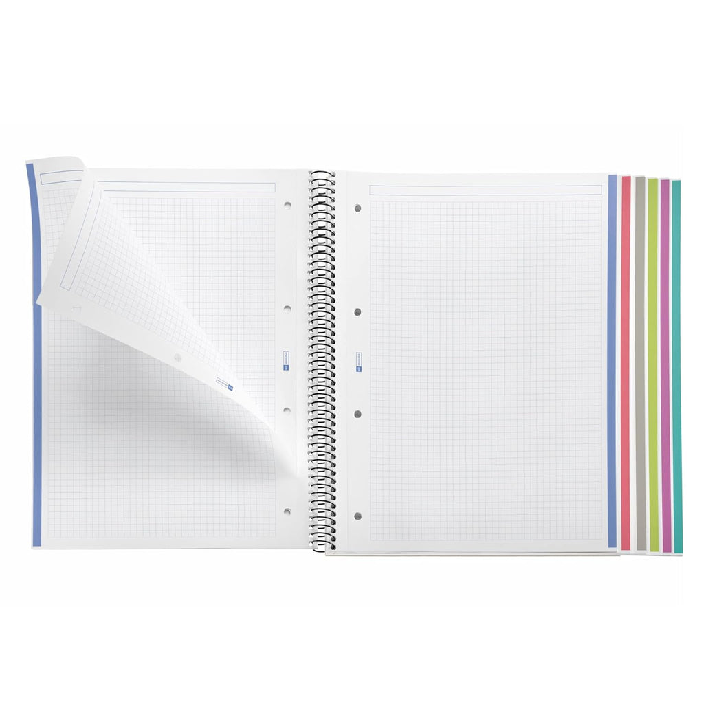 Miquelrius 8.25 x 11.75 A4 Wirebound Notebook, 6-Subject, Graph Paper, Black (2824)
