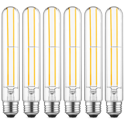 7.3" T10 Tubular LED Light Bulb, 60W Eq, Dimmable, Cool White 4000K, 6-Pack