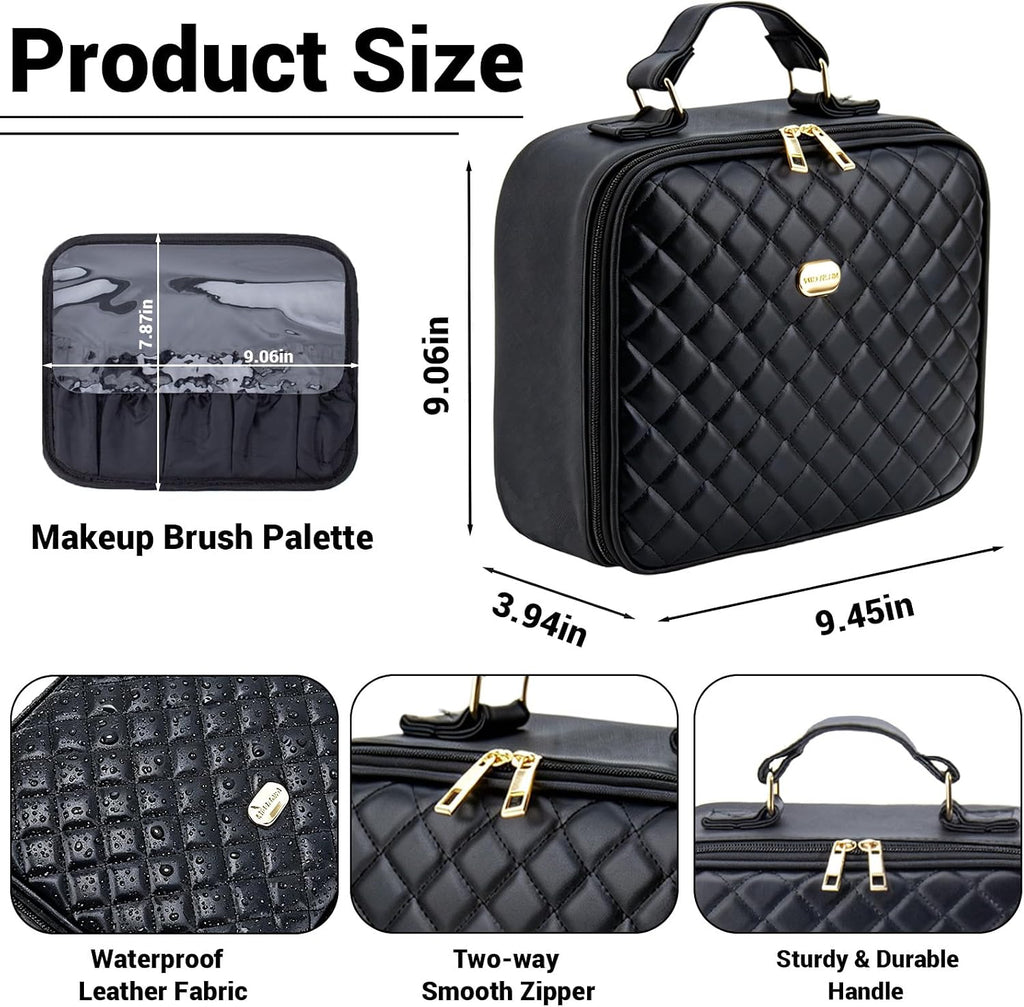Travel Makeup Bag with LED Mirror, Travel Makeup Organizer，Three-level Adjustable Brightness, Makeup Bag with