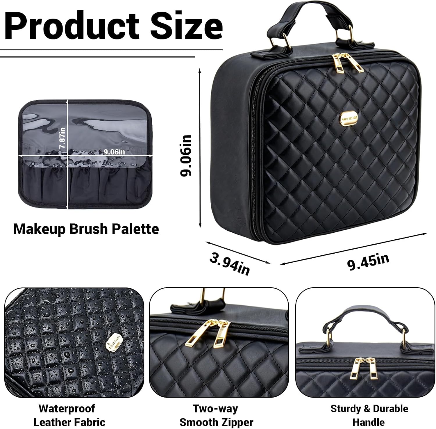 Travel Makeup Bag with LED Mirror, Travel Makeup Organizer，Three-level Adjustable Brightness, Makeup Bag with