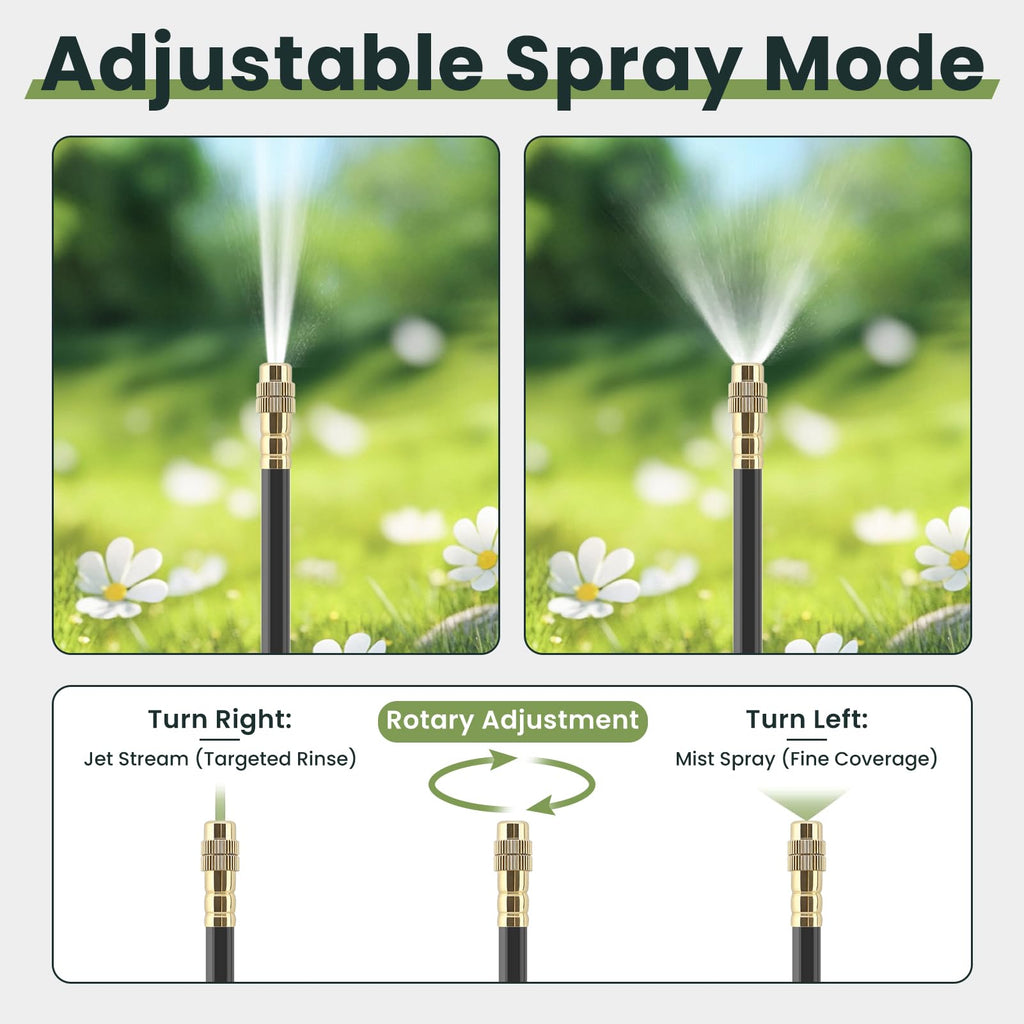 100FT Automatic Drip Irrigation Kits with Water Timer 360° Bendable Spray