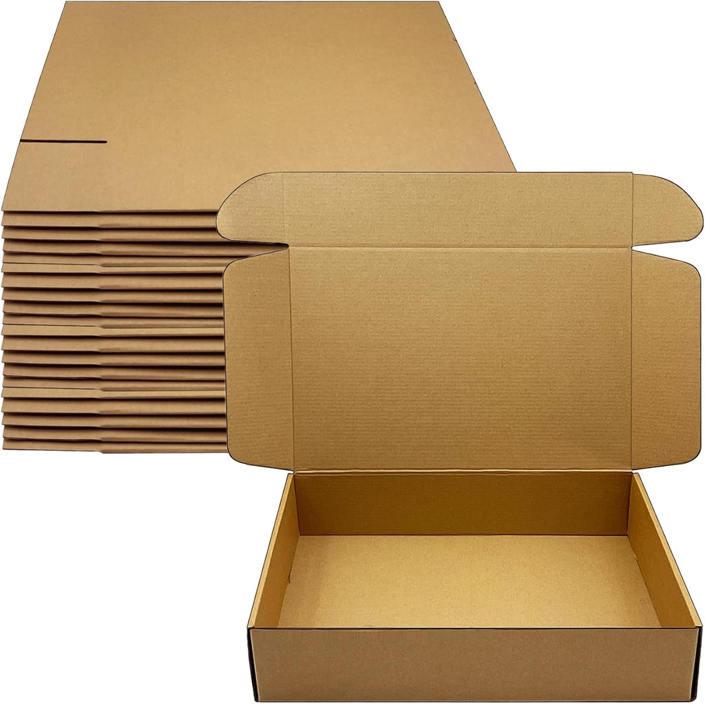 14x9x3 inch Shipping Boxes Set of 20, Brown Corrugated Cardboard Mailer Box