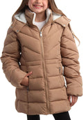 DKNY Girls Winter Jacket, Heavyweight Long Anorak Puffer,Sherpa Lined Coat | Insulated Plush Lined Warmth, Full