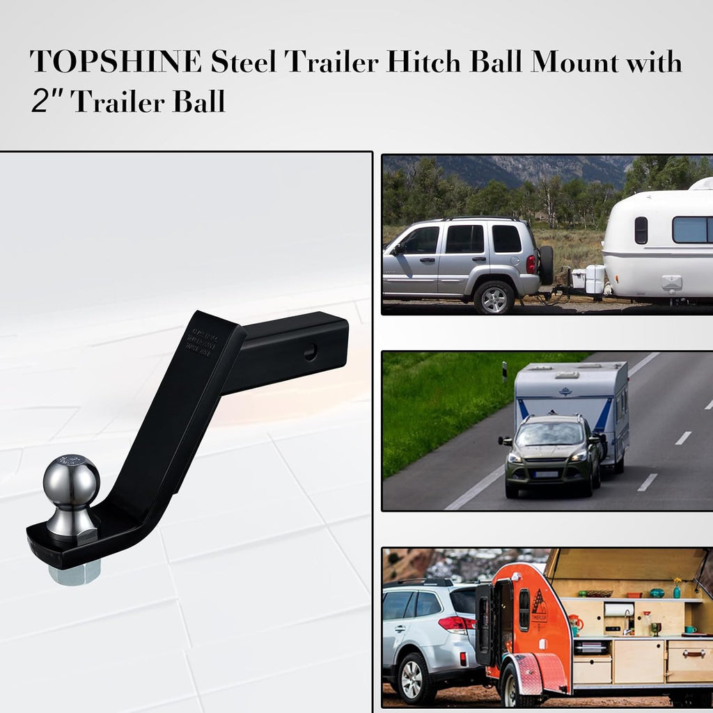 Trailer Hitch Ball Mount Fits 2" Receiver, 7500lbs, 6-in Drop