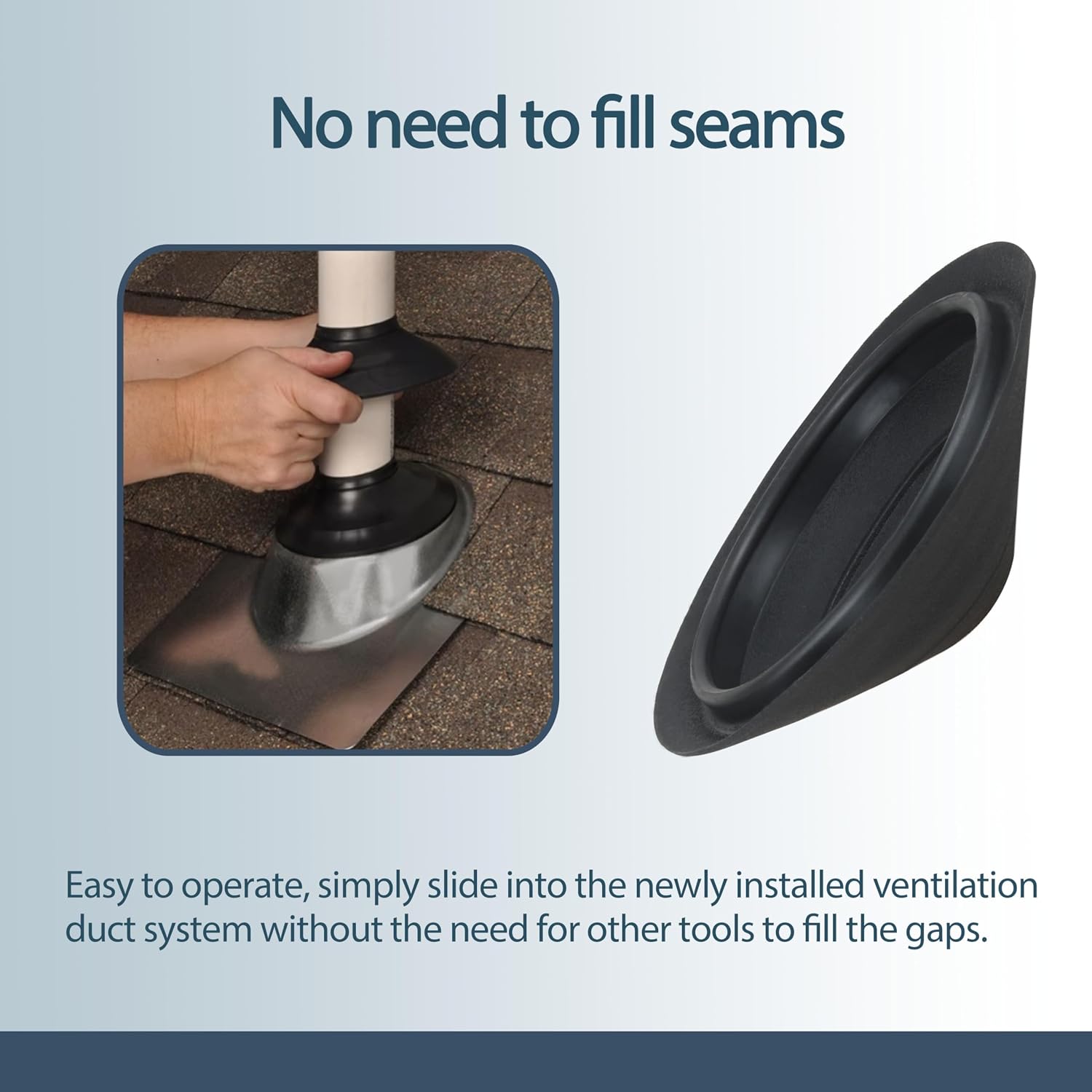 14136 Rain Collar 1.5"-3" No-Calk Roof Flashing for Roof Vent Boot 2 Pack