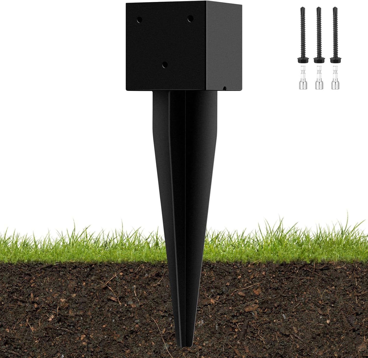 4 "x 4" Mailbox Mounting Post Base Black Heavy Duty Metal Mailbox Post Mount Base Mail Box Posts Anchors Mail Box