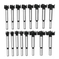 Forstner Drill Bit Set 15-35mm 16 Pcs Carbide Forstner Bits HSS | Wood Tool Punching Bit Wood Slabs Flat Wing