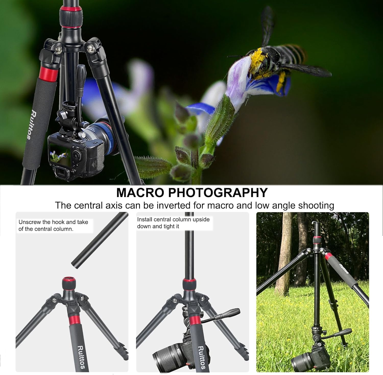 Camera Tripod, 70" Video Tripod with Fluid Head, Aluminum Heavy Duty Tripod with Carry Bag, Professional Camera