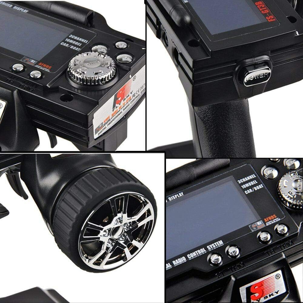 Flysky FS-GT3B Rc Transmitter & FS-GR3E Receiver, 2.4Ghz 3 Channel Rc Car Remote Controller and Receiver