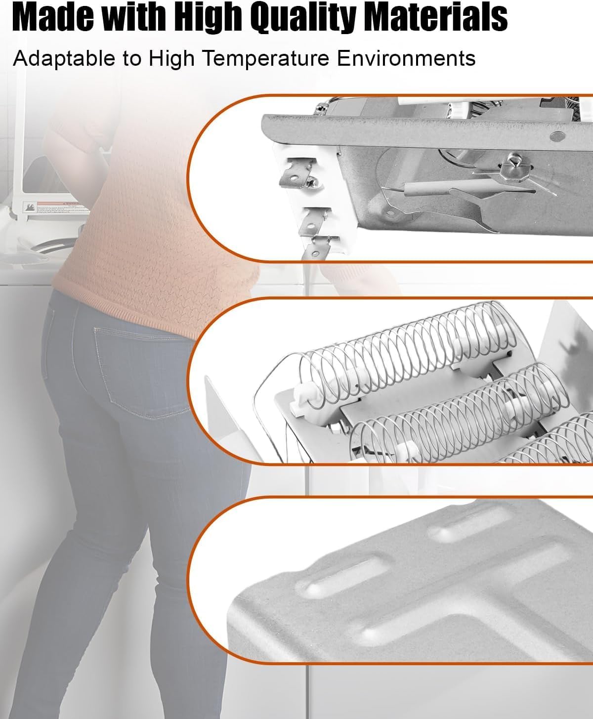 WP3401338 WP8573069 Clothes Dryer Heating Element Fit for Whirlpool dryers