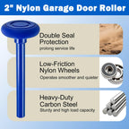EXERAUO 20 Pack Blue 2" Nylon Garage Door Rollers 4" Nylon Stem