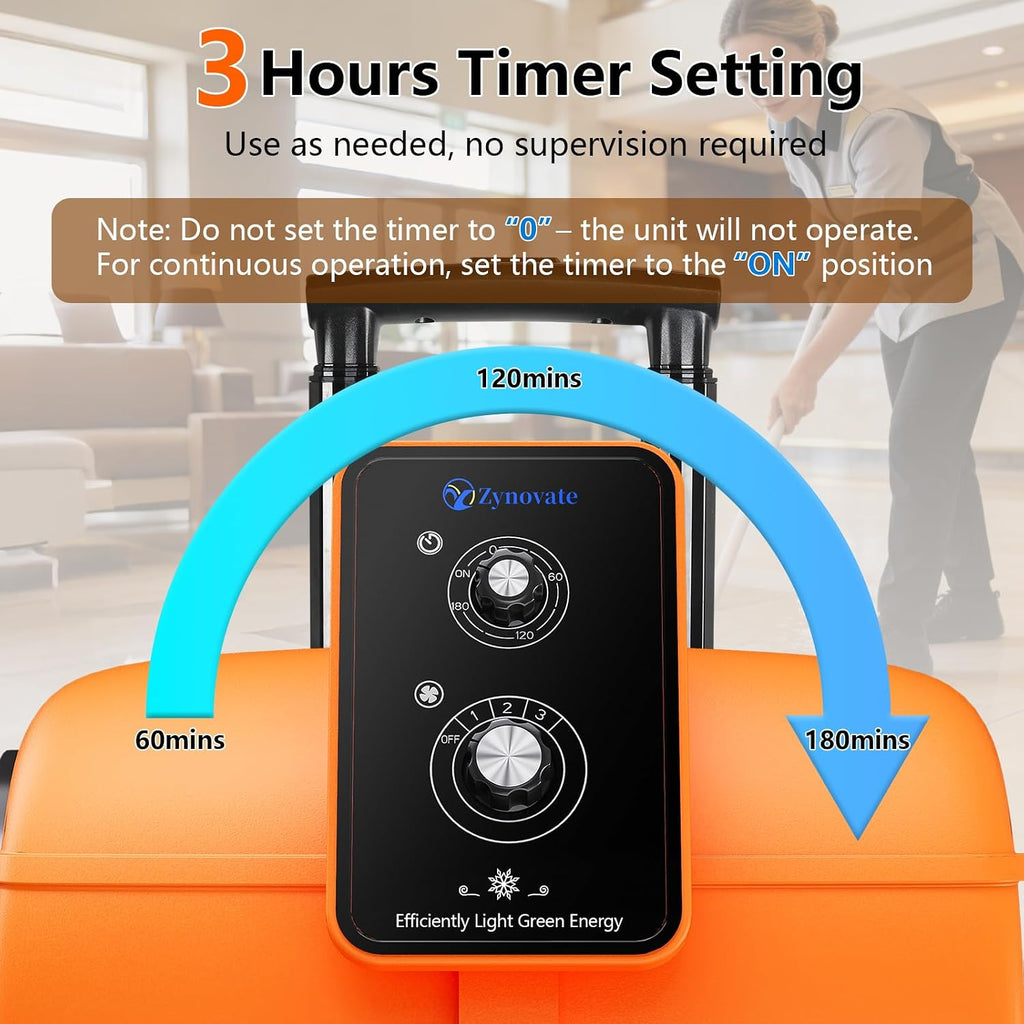 Air Mover 1 HP 4000 CFM Portable Blower Fan Carpet Dryer, Floor Dryer Fan | 3-Speed, 3 Adjustable Angles, Timer