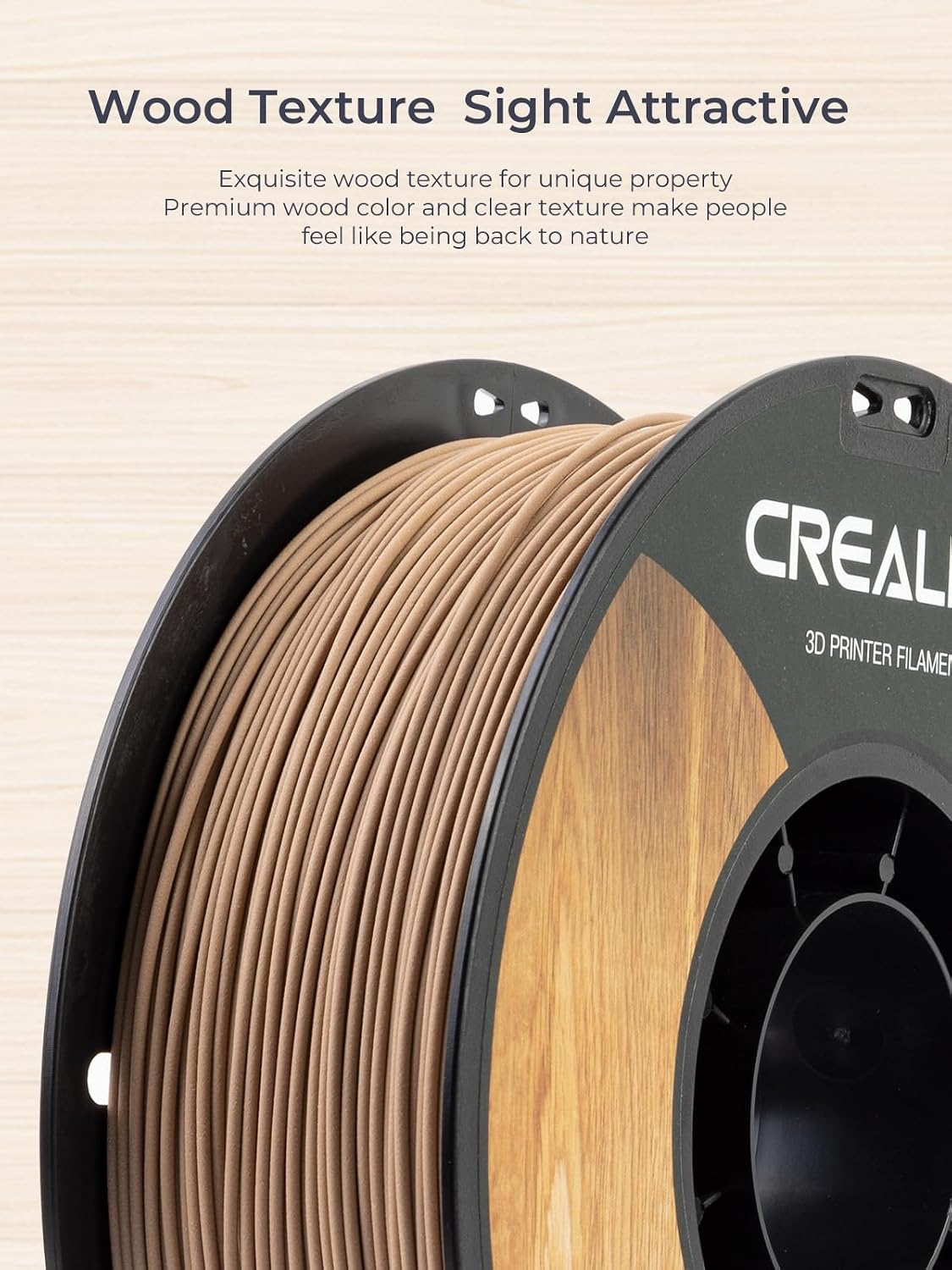 Wood Filament PLA 2kg, 3D Printer Filament 1.75 mm, Smooth Silk Texture, Toughness, 1kg(2.2lbs)/Spool Printing