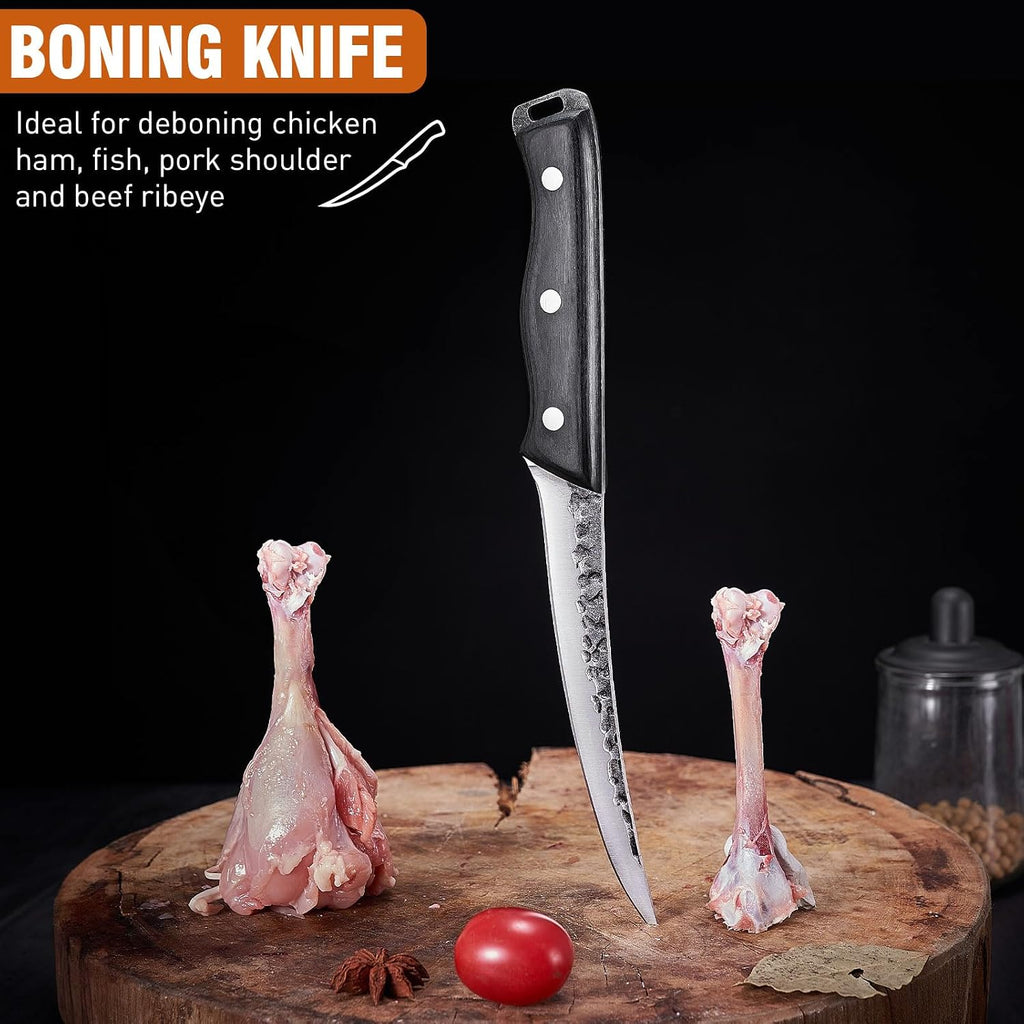 3PC Butcher Knife Set, Brisket Carving Breaking Boning Knife