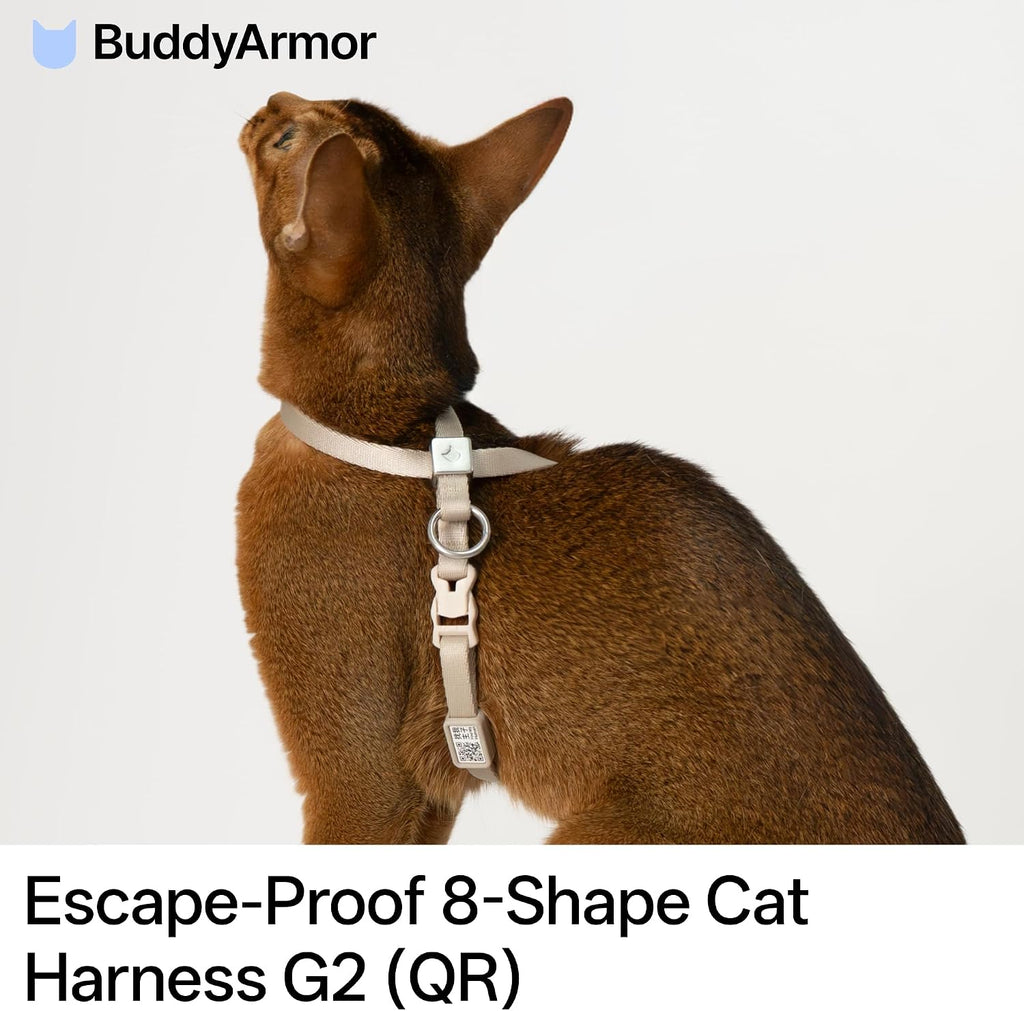 Escape Proof Cat Harness Anti-Choke Quick Release, Linen