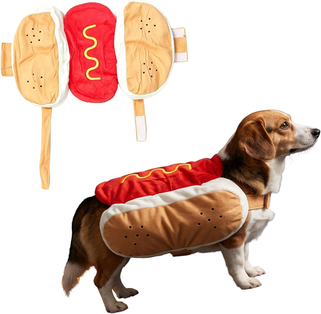 Hotdog Dog Costume, Funny Pet Costumes Halloween Outfit for Medium Dogs