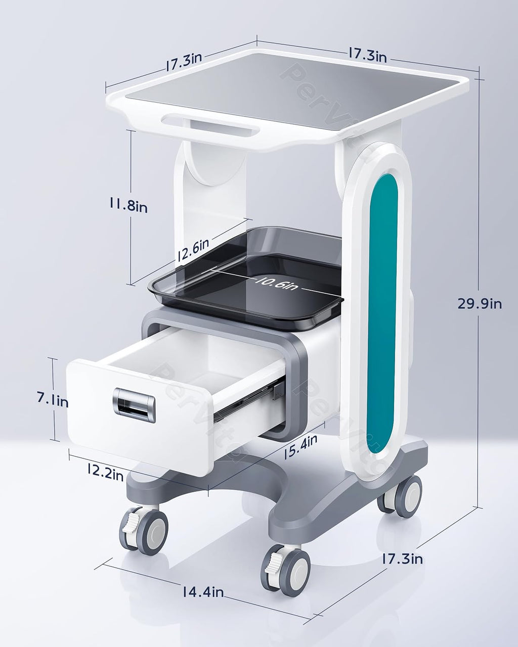 Professional Medical Trolley Cart with Wheels Mobile Ultrasound Cart Beauty Storage Utility Cart Rolling Cart with