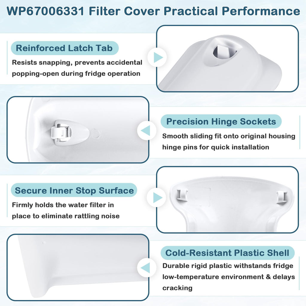 WP67006331 Water Filter Lid Replacement for Whirlpool Refrigerator