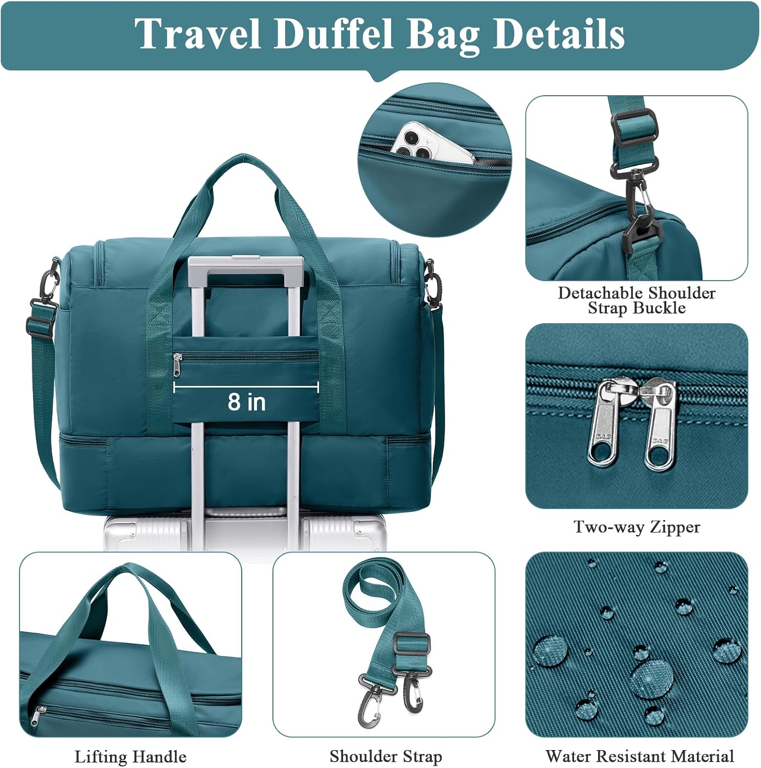 Extra Large Travel Duffle Bag,Carry on Overnight Weekend Bag with Shoes Compartment,Weekender Bags for Women for