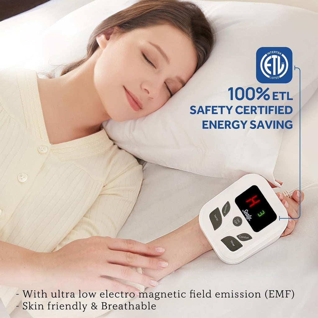 Heated Mattress Pad Full Size with 10 Heat Settings Machine Washable | Electric Mattress Pad Bed Warmer with 1 to 9
