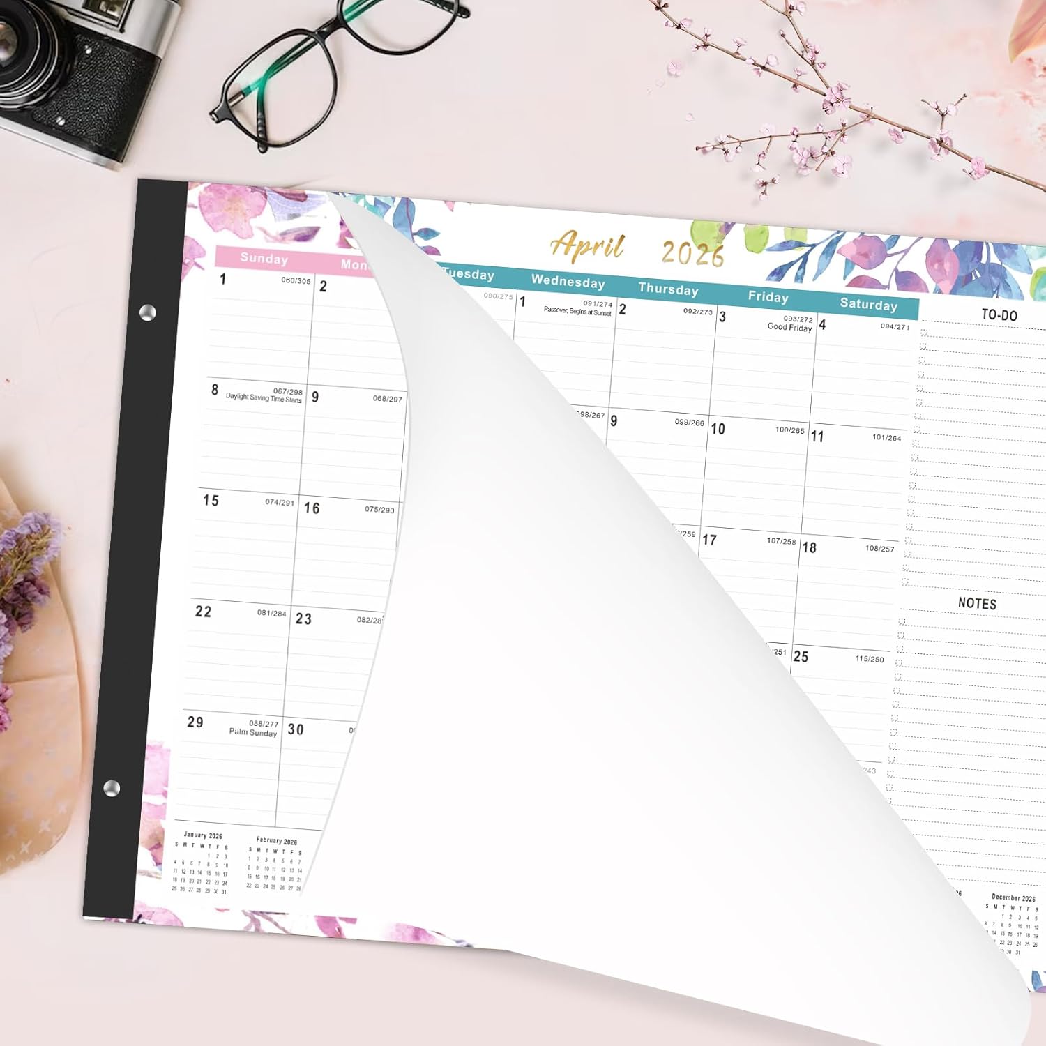 Desk Calendar 2026-2027 - 18 Month Large Desk Calendar 2026, Use Now to Jun 2027, 22" x 17" Desktop Pad Calendar