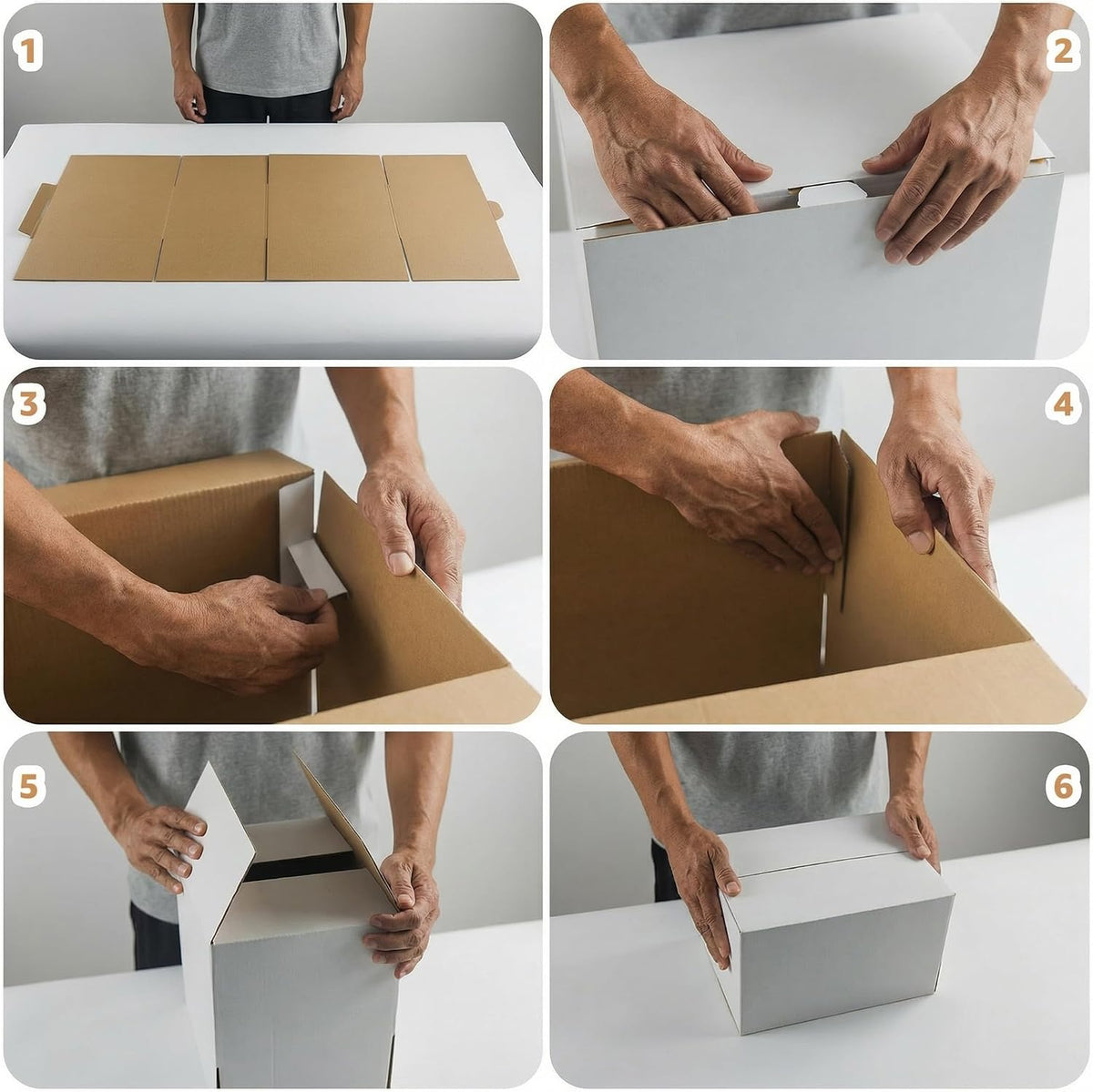 15 Pack 12x8x6 Shipping Boxes for Small Business, White Corrugated Cardboard Small Box for Packaging, Moving