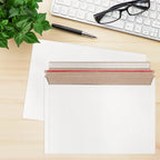 100 Pack 9x 12 Inch Stay Flat Mailers, 250 gsm Self Seal White Cardboard Envelopes, Stay Flat Envelopes for Files