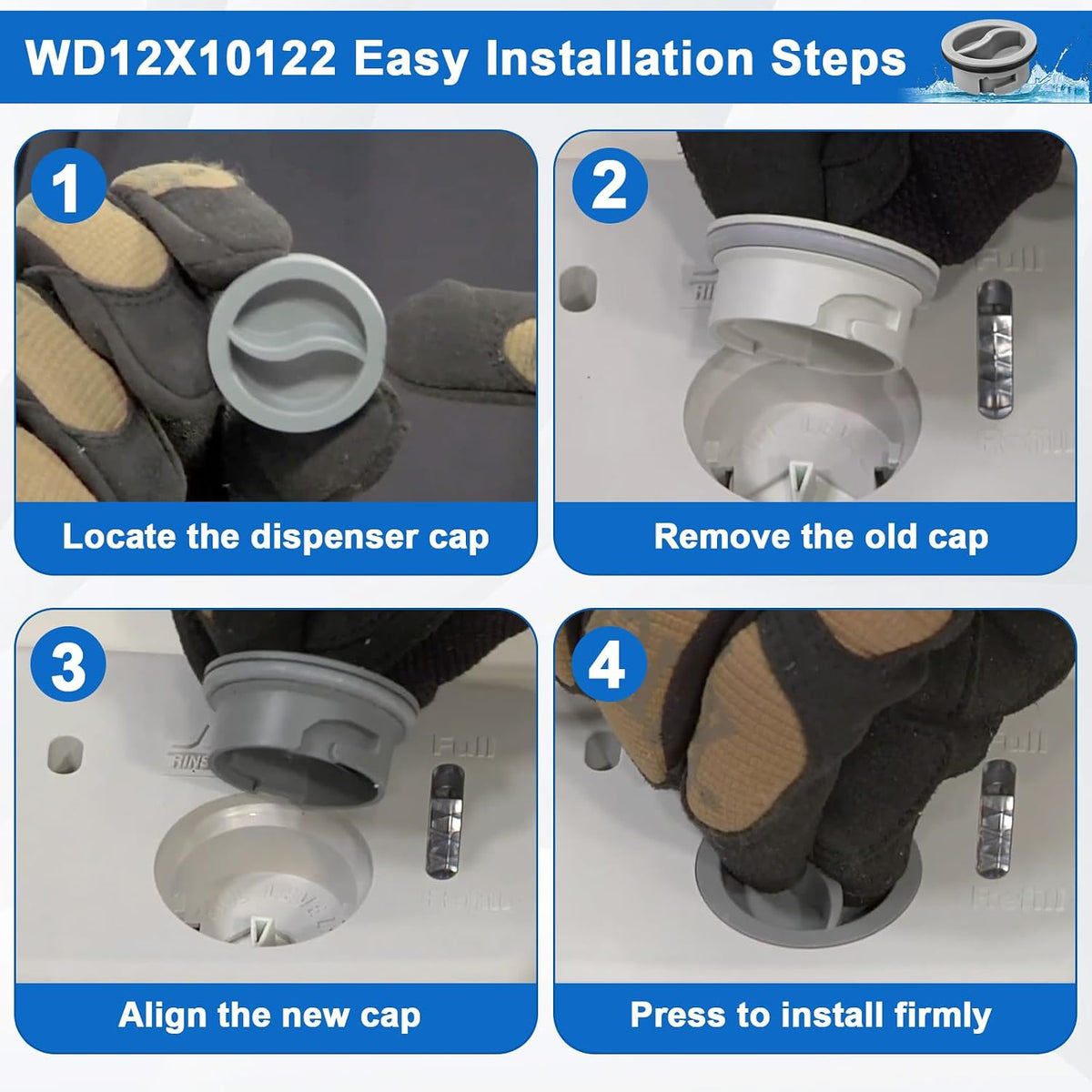 WD12X10122 Dishwasher Rinse Aid Dispenser Cap Compatible with GE Dishwasher