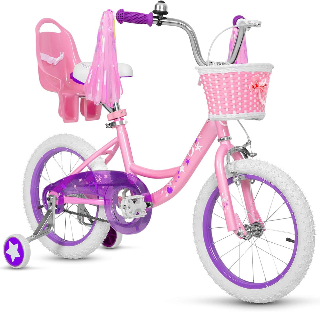 Girls Kids Bike 14 16 18 Inch Children Bicycles with Training Wheels | Toddler 3-9 Years Old with Training Wheels