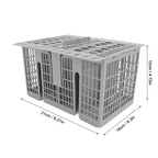 SIXRUN Dishwasher Silverware Basket, 8 Compartments, ABS Material, Compatible with Most Dishwashers, Easy to Install, 21 x 16 x 12cm
