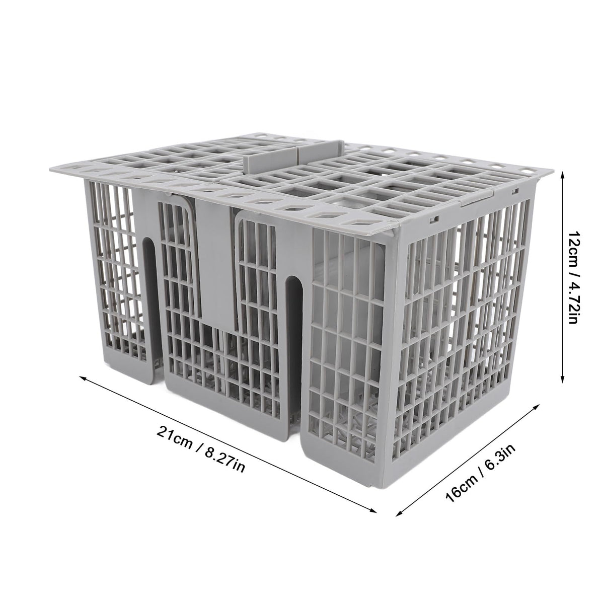 SIXRUN Dishwasher Silverware Basket, 8 Compartments, ABS Material, Compatible with Most Dishwashers, Easy to Install, 21 x 16 x 12cm