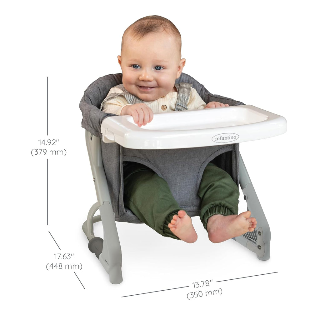 the Ultimate Travel Booster, Versatile and Travel-Friendly Booster, High Chair and Seat for On-the-Go Families, Gray