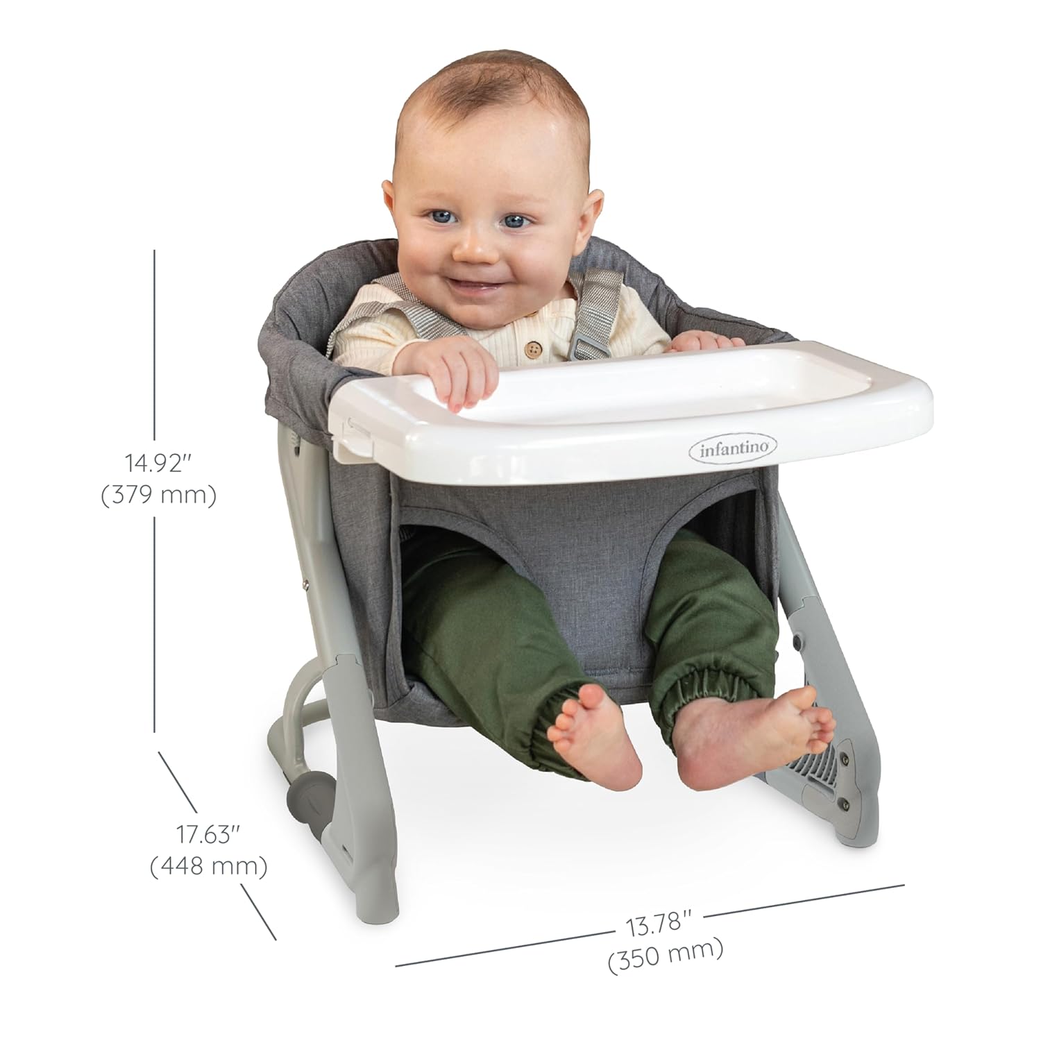 the Ultimate Travel Booster, Versatile and Travel-Friendly Booster, High Chair and Seat for On-the-Go Families, Gray