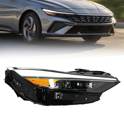 LED Headlights Assembly Compatible with 2024 2025 Hyundai Elantra w/Bulbs 92102-AA740, 92102AA740 ((Passenger Right