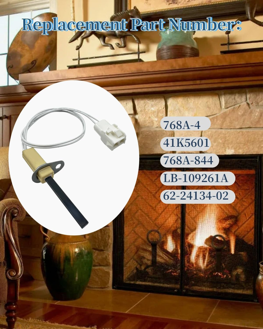 768A-844 Furnace Igniter 80V Hot Surface Ignitor Fit for Lennox