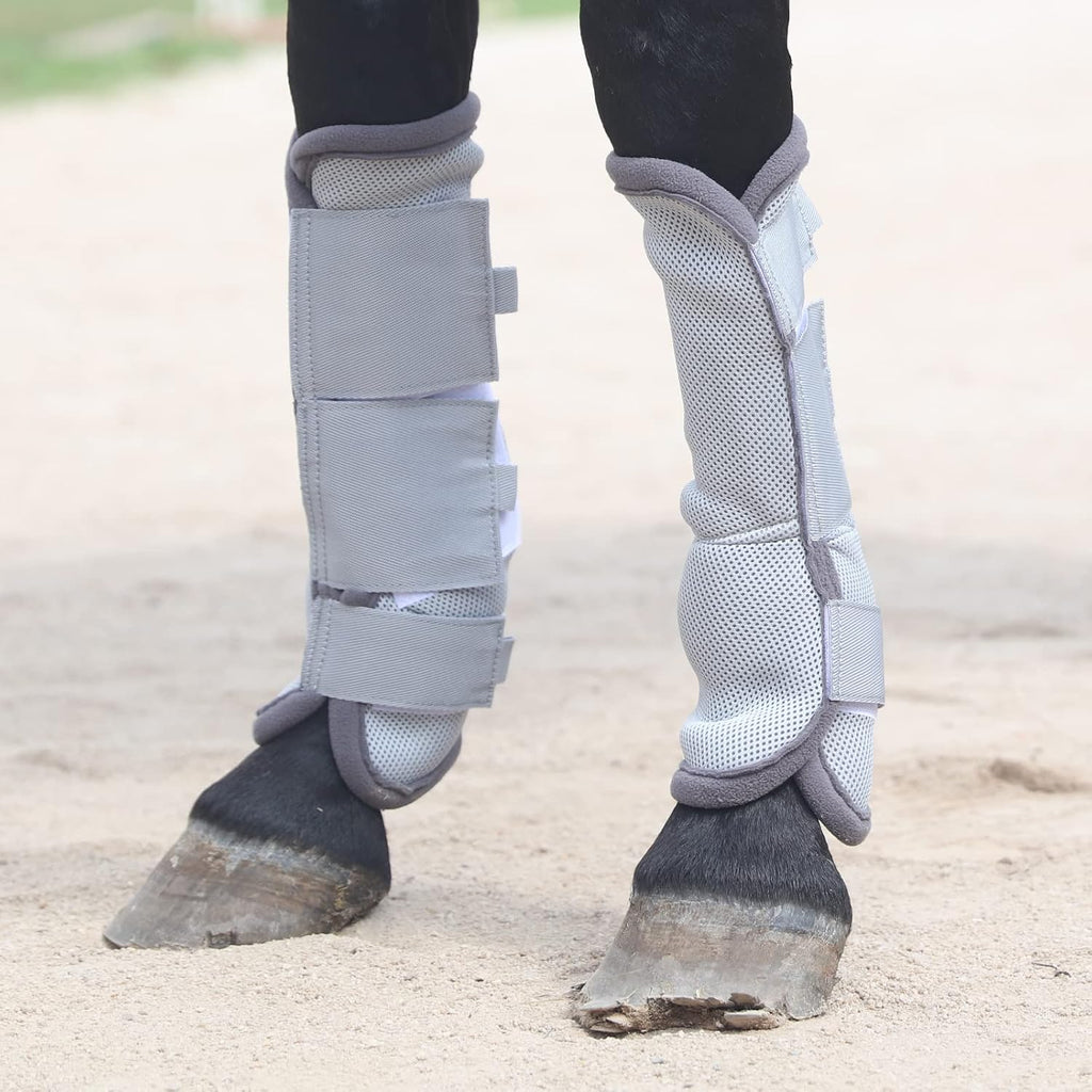 Horse Fly Boots Set of 4, Breathable Mesh Fly Boots for Horses