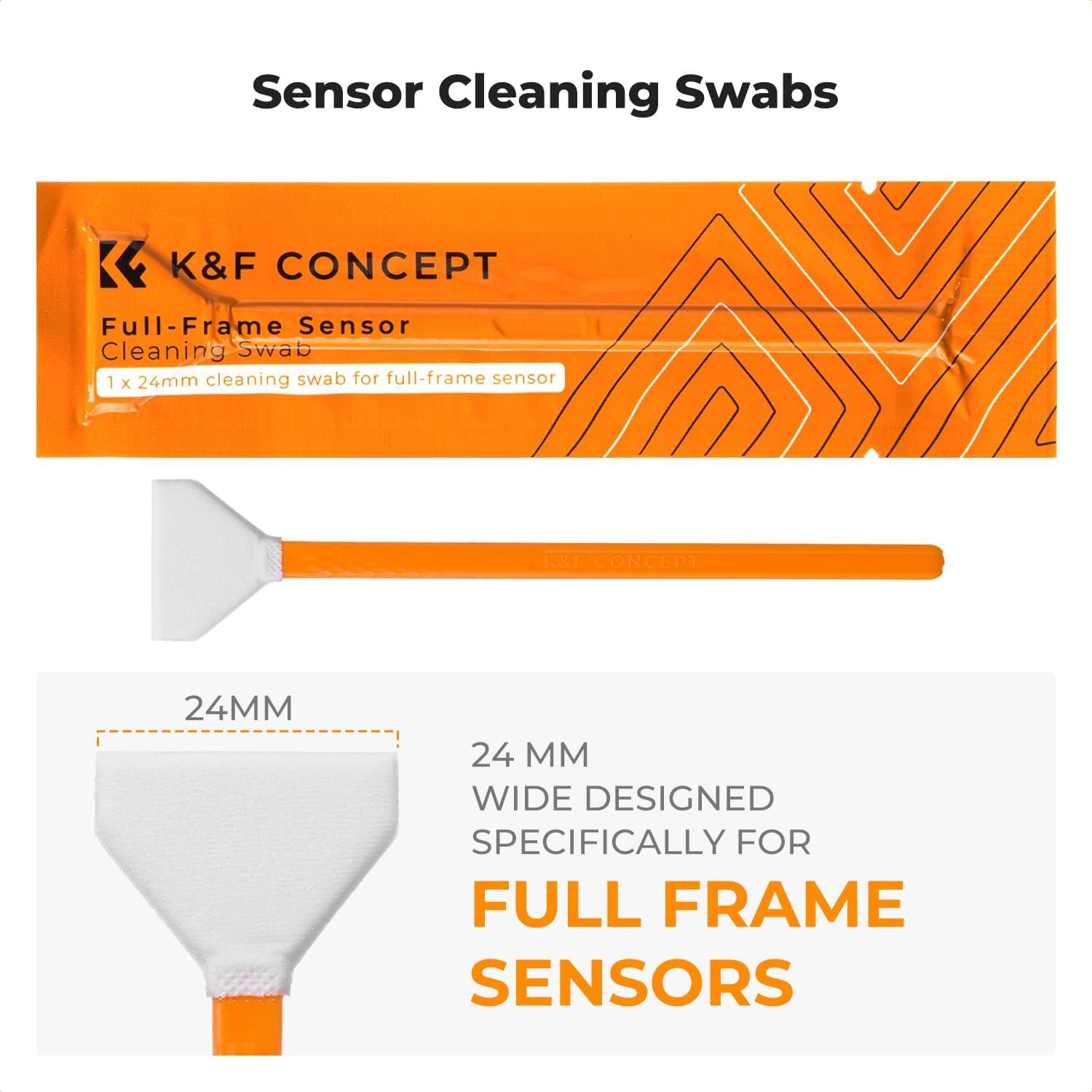 25 in 1 Camera Cleaning Kit, Full Frame Lens and Sensor Cleaner | 24mm Vac-Sealed Swabs,Lens Pen,60 and 20ML Lens