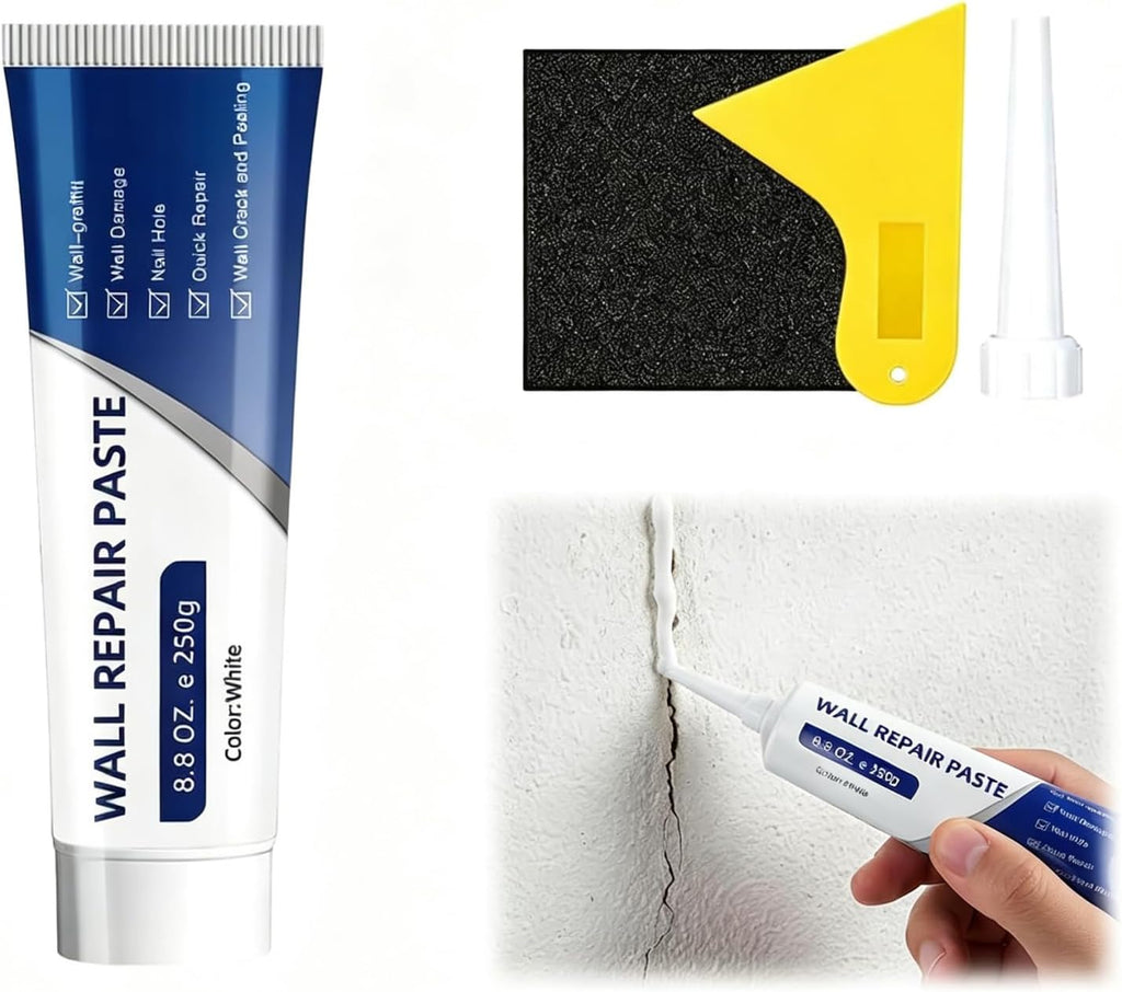 Drywall Repair Kit – Wall Repair Paste for Cracks & Holes, Fast-Drying Spackle with Scraper & Sandpaper